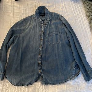 American Eagle denim boyfriend fit button up shirt XL